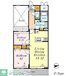 AZALETY上北沢 2LDKの間取図画像