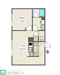 マコラパレ世田谷 1LDKの間取図画像