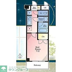 ハイネストレジデンス2 1Kの間取図画像