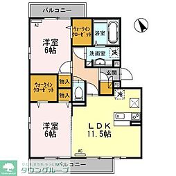 ElysionWest 2LDKの間取図画像