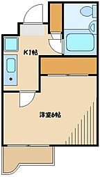 菱和パレス調布国領 1Kの間取図画像