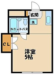 オリエントコート ワンルームの間取図画像