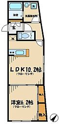 TheParkcross千歳烏山 1LDKの間取図画像