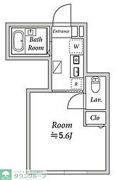 バーミープレイス高井戸 1Kの間取図画像
