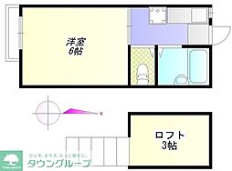 アイランドハウス 1Kの間取図画像