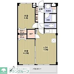 富士見ハイツ 2SLDKの間取図画像