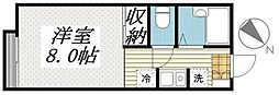 コーポつつじ ワンルームの間取図画像