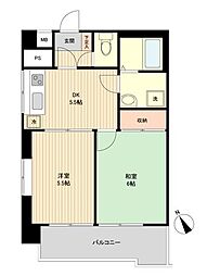 ユーコート上馬 2DKの間取図画像