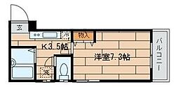 ソルクレスト北烏山 1Kの間取図画像