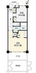 パレミーユガーデンズ 1LDKの間取図画像
