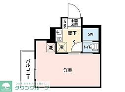 ダイホープラザ千歳烏山A ワンルームの間取図画像