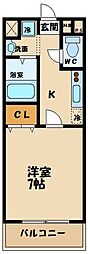 キングスコート 1Kの間取図画像