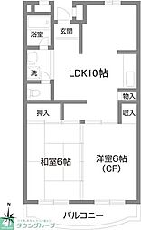 ファルム烏山 2LDKの間取図画像