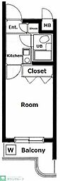 セルベコート下高井戸 1Kの間取図画像