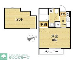 ルーブル弐番館 1Kの間取図画像