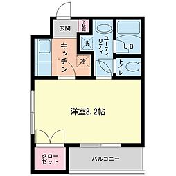 アーバンライフ国領 1Kの間取図画像