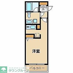 プライムアーバン学芸大学 1階ワンルームの間取り