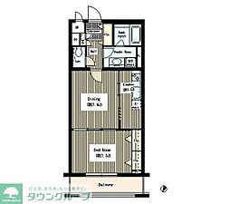 ルミエール中町 1階1DKの間取り