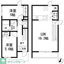 フォレストメゾン大岡山 1階2LDKの間取り