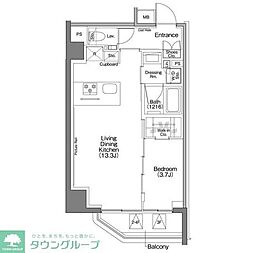 ザ・パークハビオＳＯＨＯ祐天寺 410 4階1LDKの間取り