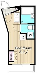 ジェムストーン目黒南 2階ワンルームの間取り