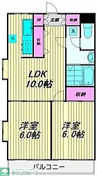 パーシブル目黒 1階2LDKの間取り