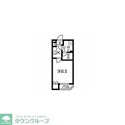 スパシエソリデ目黒 4階1Kの間取り