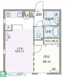 PASEO荏原中延 1階1LDKの間取り