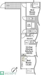 ＢＲＩＣＫ　ＲＥＳＩＤＥＮＣＥ　目黒本町 3階2LDKの間取り