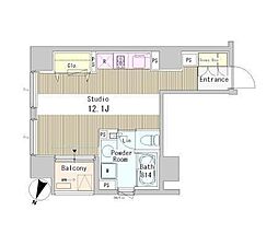 アーバンキューブ九段南 ワンルームの間取図画像
