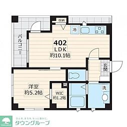エクセルカーナ祐天寺 1LDKの間取図画像