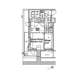 MAKESDESIGN大森2 1LDKの間取図画像