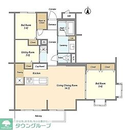 レスタ目黒 2SLDKの間取図画像
