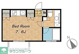カスタリア戸越 ワンルームの間取図画像
