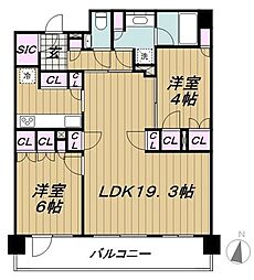 パークホームズ大岡山ラヴィアンコート 2LDKの間取図画像