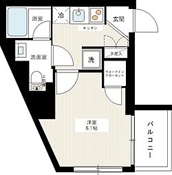 ハーモニーレジデンス品川荏原 1Kの間取図画像