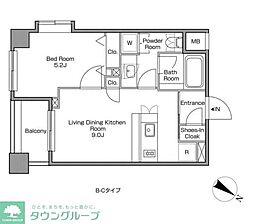レジディアタワー中目黒 1LDKの間取図画像