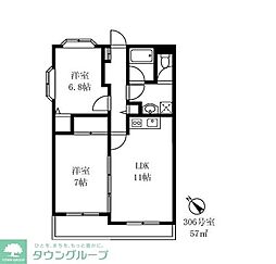 ロイヤルメゾン雪谷 2LDKの間取図画像