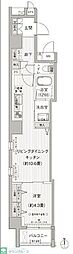 クリスタルパレス蒲西 1LDKの間取図画像