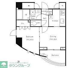 アーレア戸越公園 1DKの間取図画像
