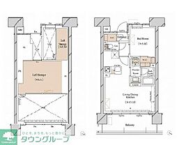 ブランシエスタ新丸子リバーフロント 1LDKの間取図画像