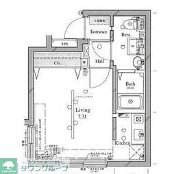 アーバイル武蔵小山 1Kの間取図画像