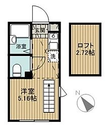 マーベラス洗足 ワンルームの間取図画像