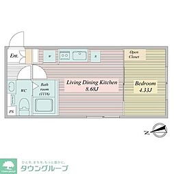 LiveFlat馬込 1LDKの間取図画像