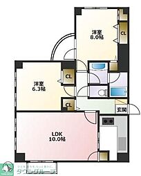 コルザ奥沢2 2LDKの間取図画像