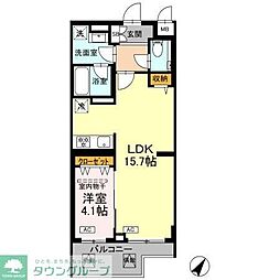 ロイジェント中目黒 1LDKの間取図画像