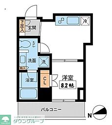レジデンス雪が谷大塚 1DKの間取図画像