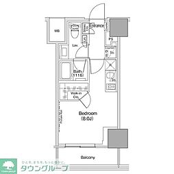 ザ・パークハビオ荏原中延駅前 ワンルームの間取図画像