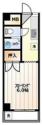 フラワーハイツ 1Kの間取図画像