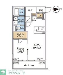 大田区南千束1丁目マンション 1LDKの間取図画像